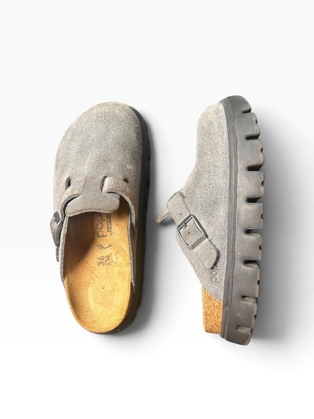 Birkenstock Boston Chunky Suede
Clogs Basalt Gray Black Size 36